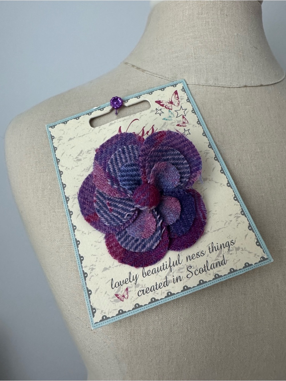 Ness of Scotland Tartan Flower Pin or Hair Clip
